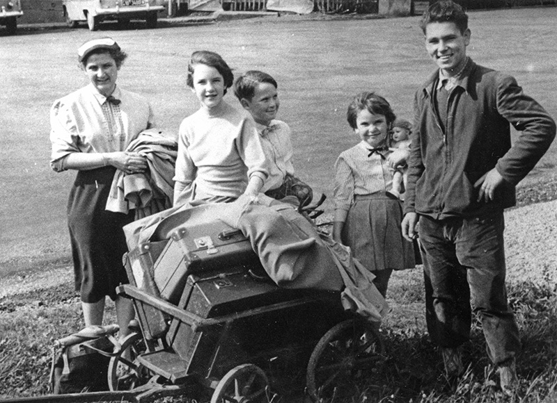 Abholung der Kurgäste mit dem Leiterwagen, 1960er Jahre