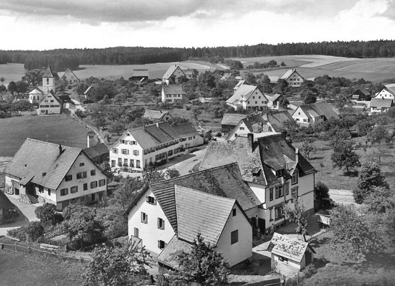 Blick auf den Ort, um 1960