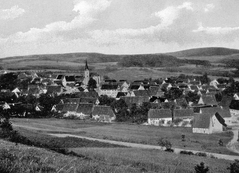Blick auf den Ort, Ansichtskarte um 1910