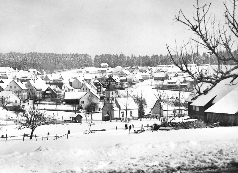 Ortsansicht im Winter, Ansichtskarte, Aufnahmedatum unbekannt